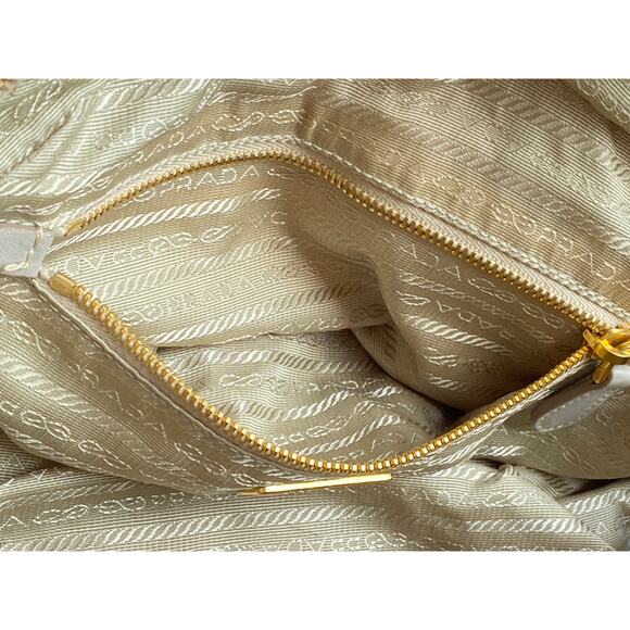 Authentic Prada Beige Nylon Shoulder & Handbag – Adjustable Strap - Picture 7 of 12